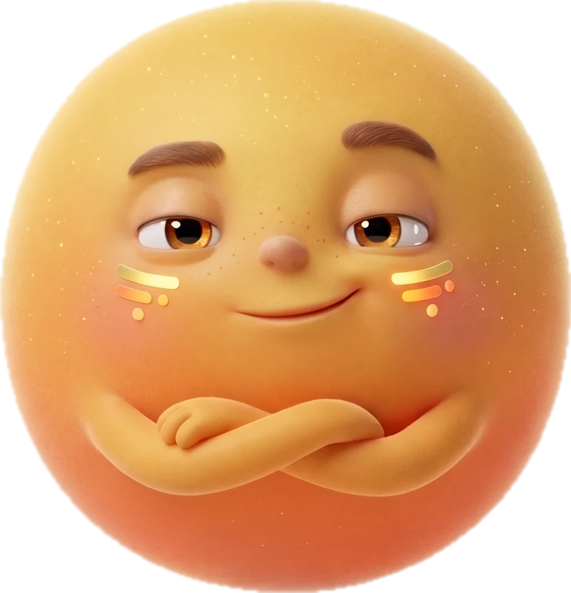 De Gloamey-orb, armen over elkaar, met een zelfverzekerde glimlach.